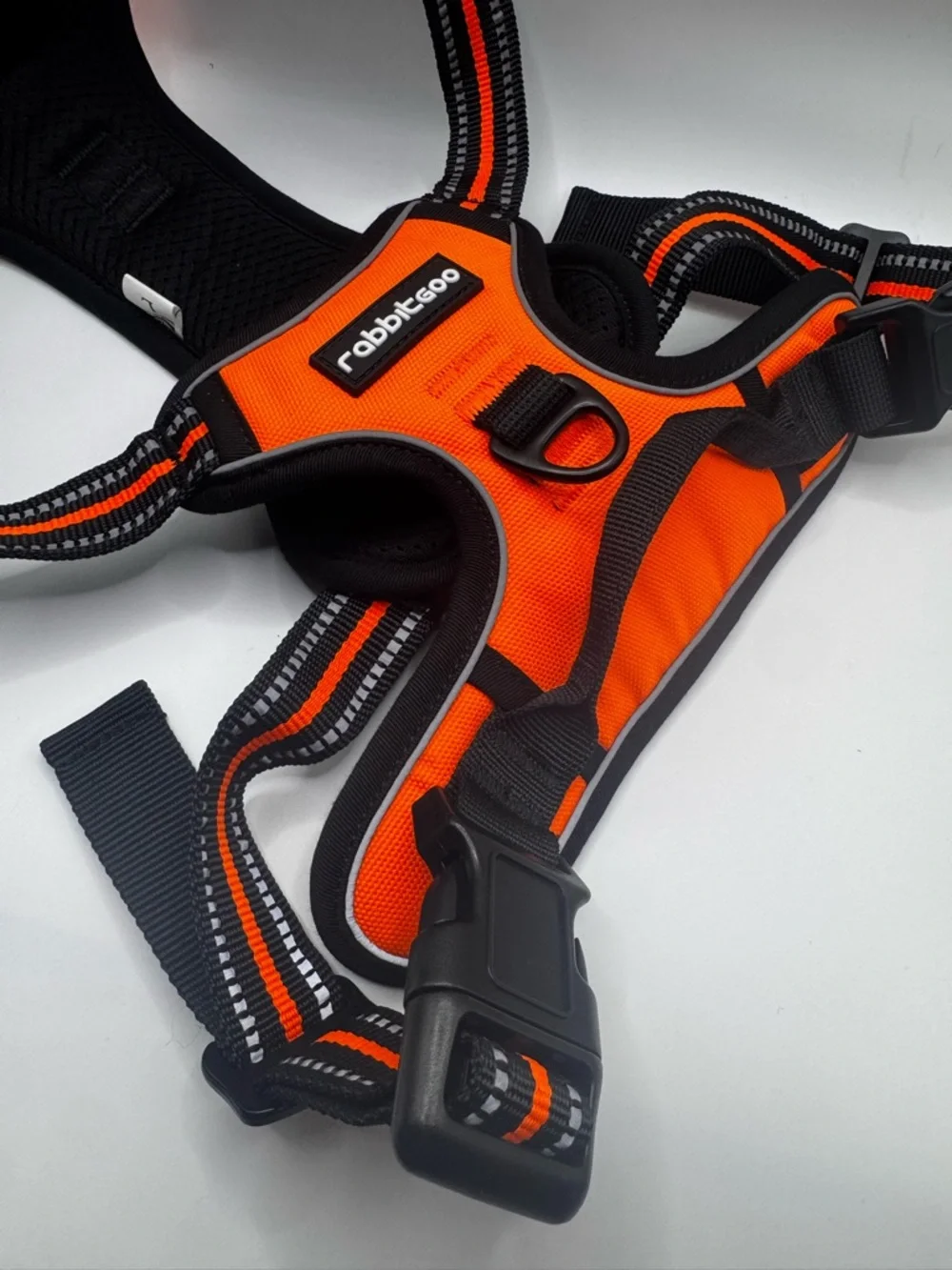 rabbitgoo Reflective Orange Dog Harness - Padded No-Pull Chest Harness